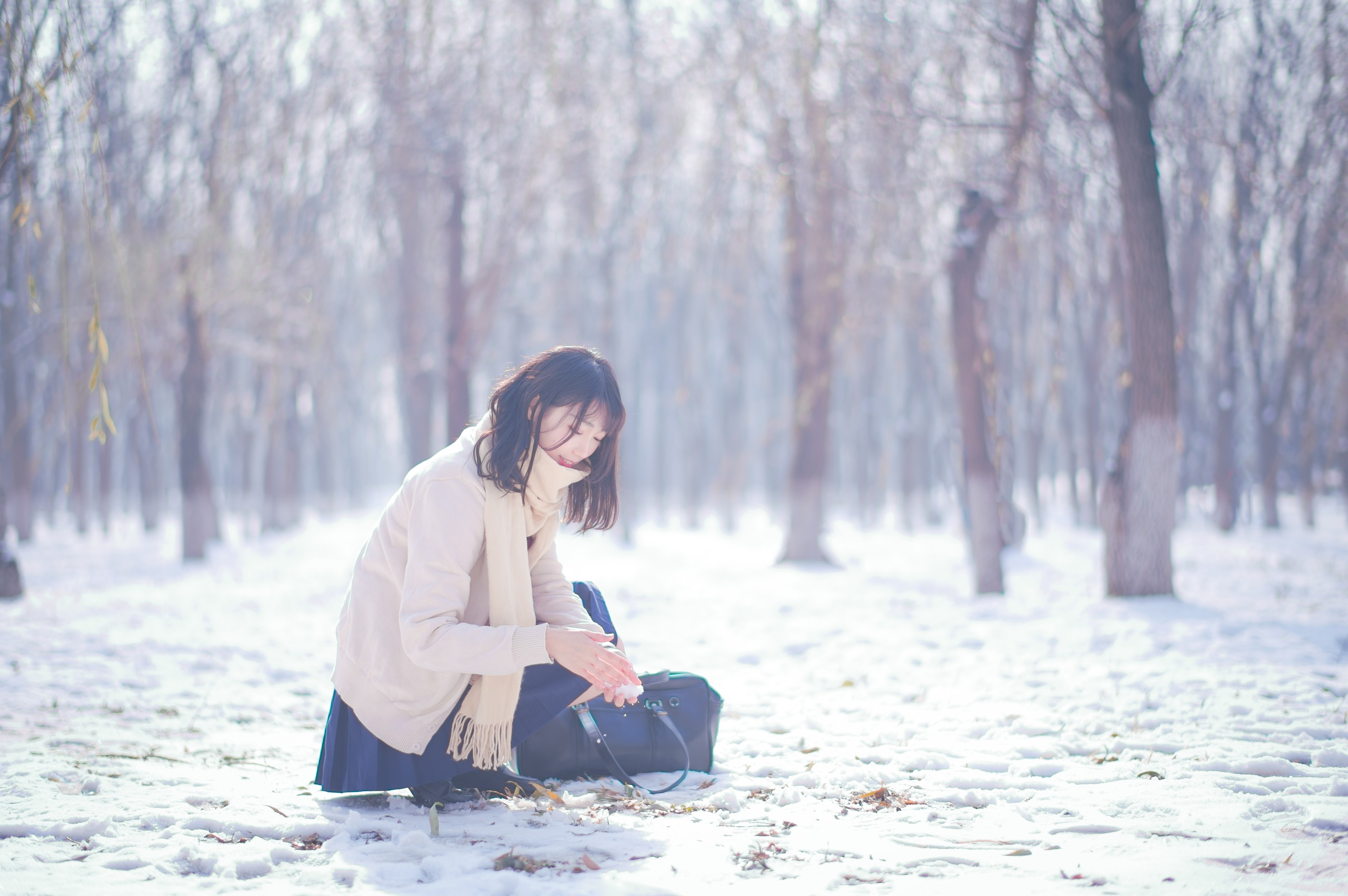 图片[1]-周叽是可爱兔兔 – NO.028 雪景jk [15P]-XikXak